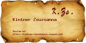Kintner Zsuzsanna névjegykártya